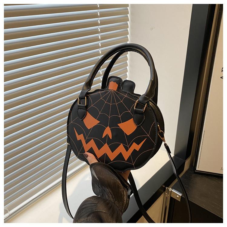 2026 New Halloween Pumpkin Bag, Contrast Color Simple Handbag, Funny Novelty Shoulder & Crossbody Bag for Women