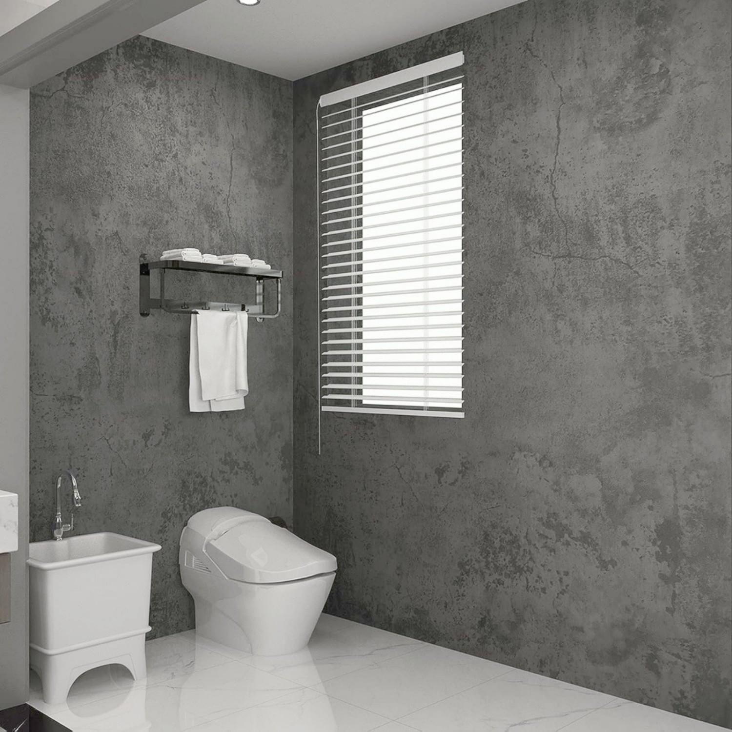 Industrial Cement Grey PVC Waterproof Wallpaper Clothing Store Living Room Decor Contact Paper Vinyl Self Adhesive Wall Stickers