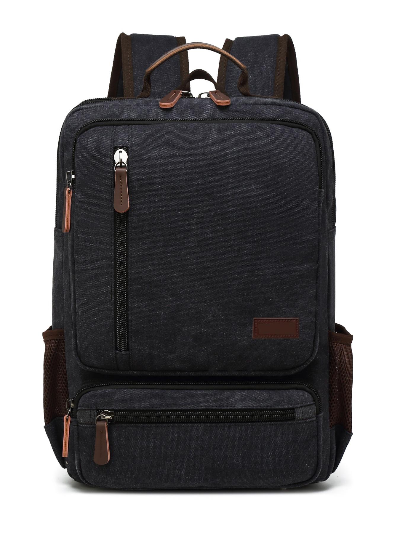 Canvas, Large Capacity, Multiple Pockets, Durable Design, Suitable for Students and Daily Use, Casual Style, Backpack for School