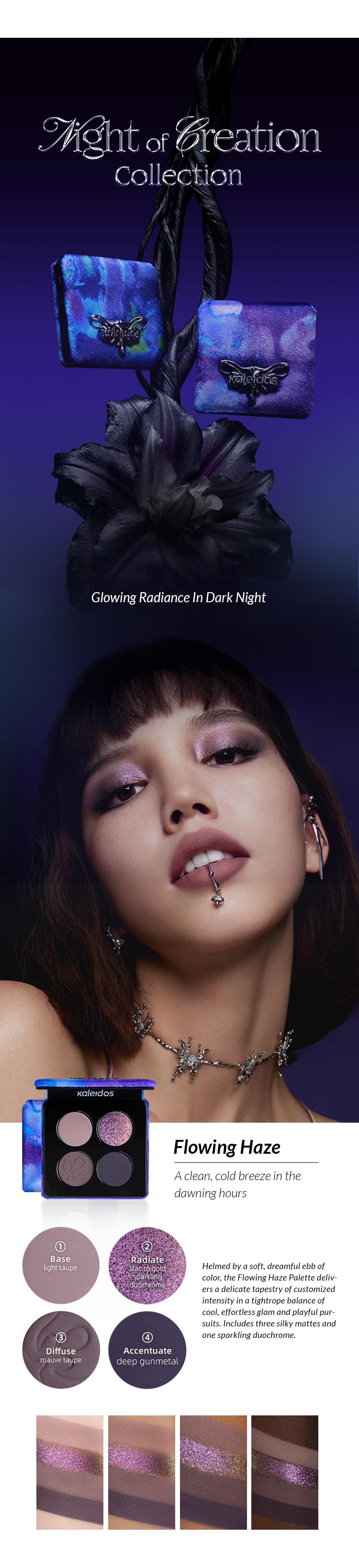 Kaleidos Quad Palette | Smokey Look, Highly-Pigmented, Silky Mattes & Unparalleled Shimmers, Rave Makeup, Festival Makeup, Cosmetic Gift