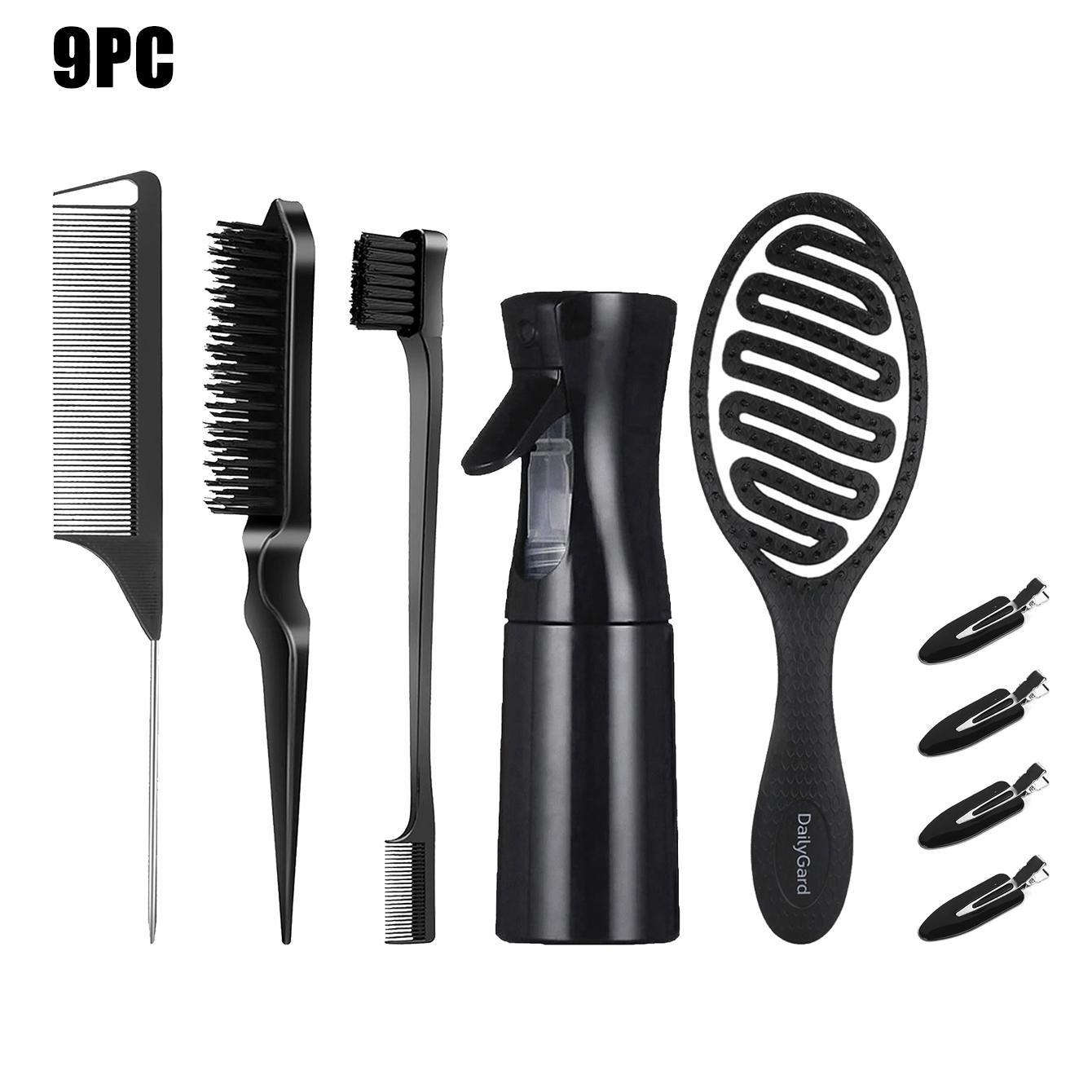 Ventilated Detangling Hair Comb with Random Section Clips, Ideal for Wet/dry Hair, Curl/wave/strand Types, Anti-Knot, Blowout, Scalp Massage