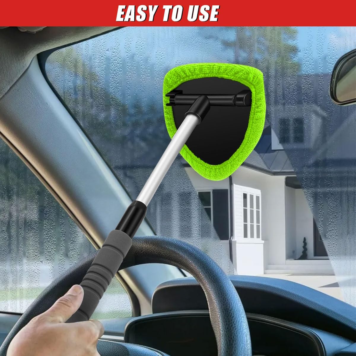 9PCS Car Window Cleaner Kit Extendable Handle Windshield Cleaning Tool with 6 Reusable Microfiber Pads with Air Vent Brush & Empty Spray Bottle 9PCS Car Window Cleaner Kit Extendable Handle Windshield Cleaning Tool with 6 Reusable Microfiber Pads with Air Vent Brush & Empty Spray Bottle