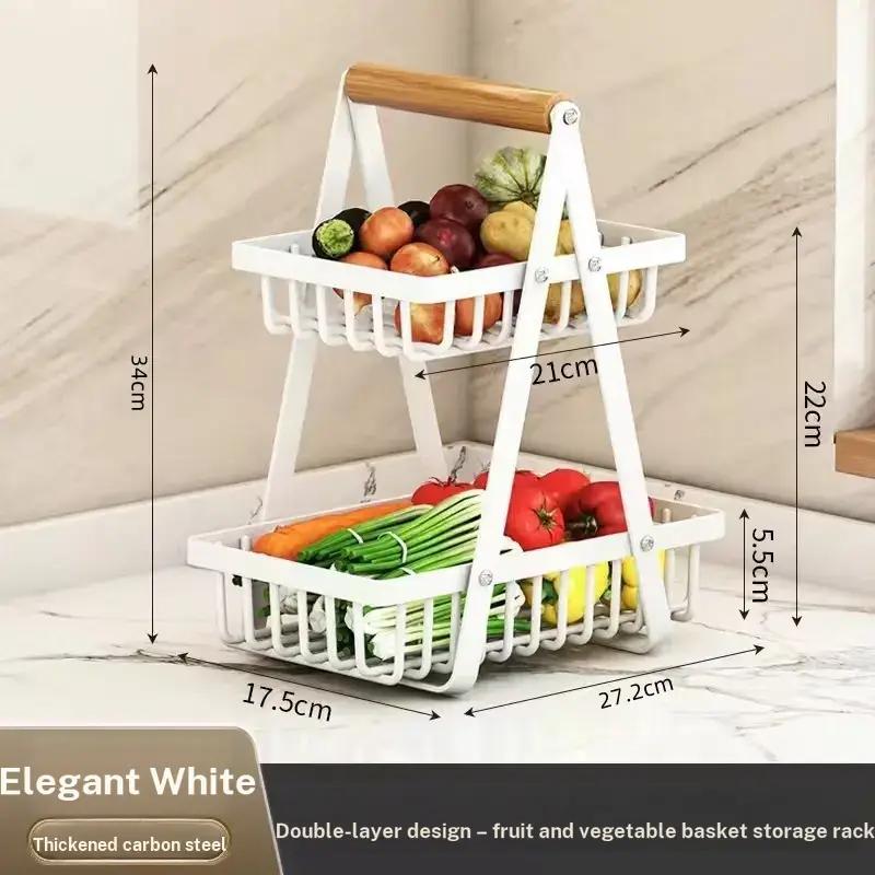 Kitchen Vegetable Storage Rack, Countertop Fruit and Vegetable Basket, Multi-Layer Vegetable Basket, Living Room Fruit Storage Rack