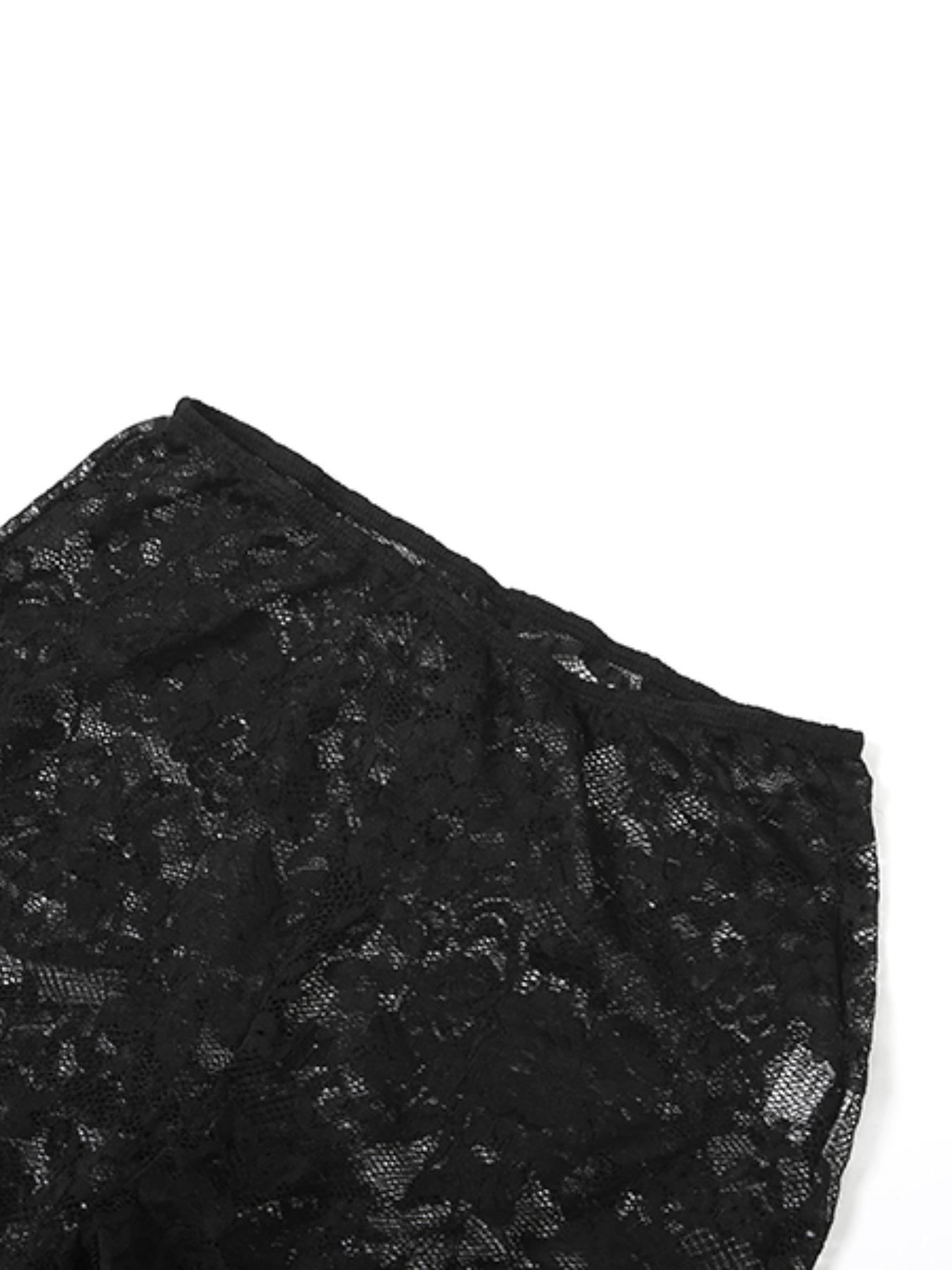 Women's Fashion Chic Ditsy Floral Print Fur Collar Lace Patchwork Sexy Transparent Long Pants Two-Piece Set, Fall Winter New Arrival