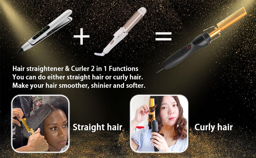 【Spring Glow-Up】Electric Hot Comb Hair Straightener for Natural Hair and Wigs - Curling Iron and Pressing Comb Set with Wax Stick Brush Salon Gift Straightening Cream 【Spring Glow-Up】Electric Hot Comb Hair Straightener for Natural Hair and Wigs - Curling Iron and Pressing Comb Set with Wax Stick Brush Salon Gift Straightening Cream