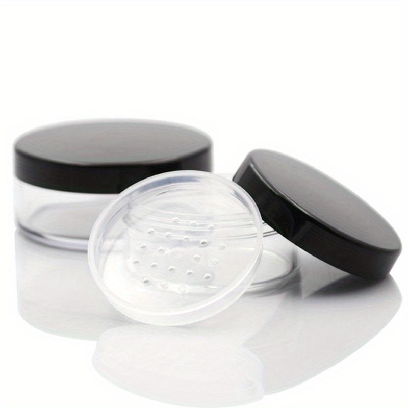 50g Plastic Loose Powder Jar With Sifter Empty Cosmetic Container Black Matte Cap Makeup Compact Portable Loose Powder Box