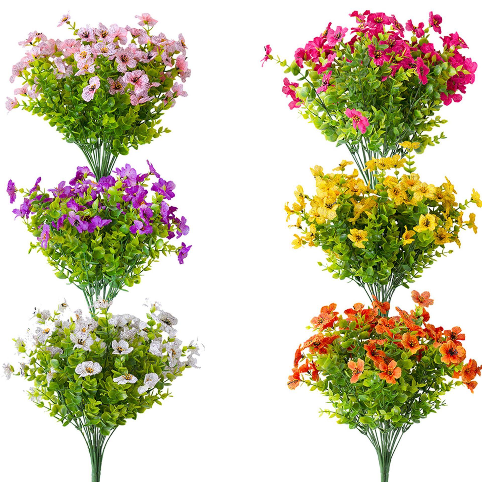 Artificial Flower (12/24pcs/set), UV Resistant Colorful Fake Flower, Decorative Bouquet for Home Decor Garden Party Wedding Decor, Flower Design, Garden Decorations, Decoration Items