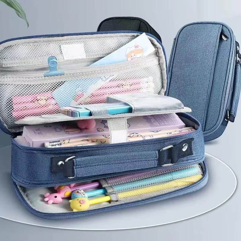 1pcs/4-layer Large Capacity Pencil Case Portable Multi-purpose Storage Bag Suitable for Office and School Student Stationery Pen Bag Office Supplies