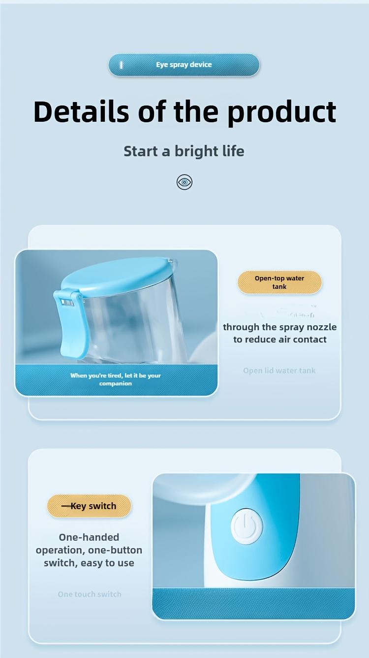 24ML Portable Handheld Nano Mist Sprayer, Rechargeable Mini Facial Atomizer Humidifier, Face & Eye Hydrating Moisturizer Beauty Instrument, USB Rechargeable Skin Care Tool for Home Office Outdoor Travel Use