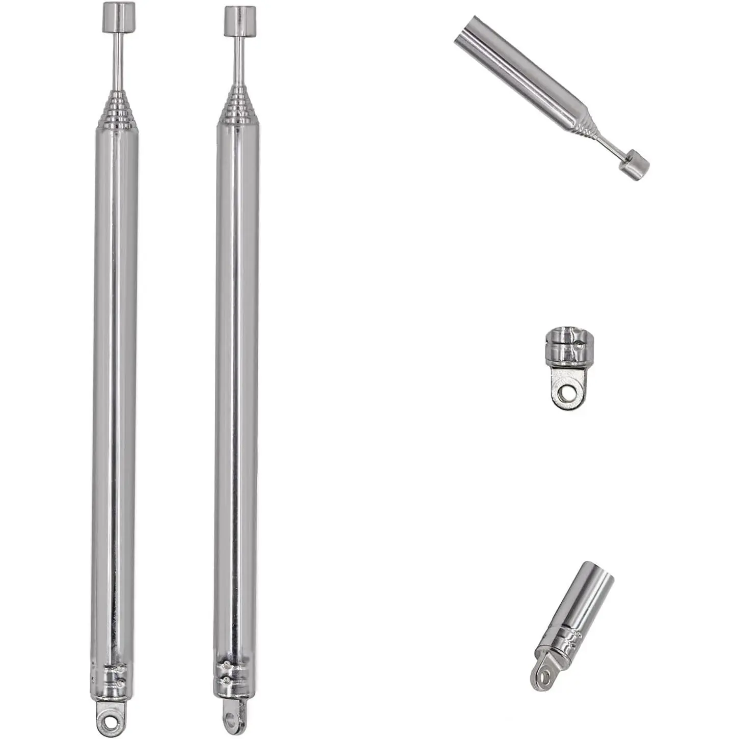 2 count FM AM Telescopic Radio Antenna  Telescoping Antenna 8 Sections 28.35Inch Portable Radio Antenna  for TV AM FM Stereo Receiver Boombox Antenna
