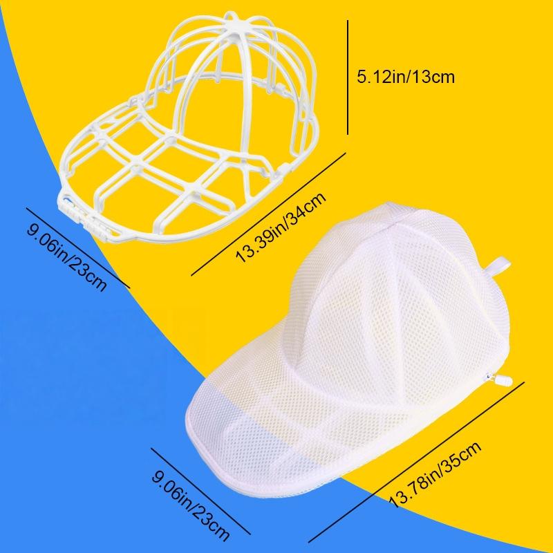Baseball Cap Washer Holder - Adjustable Laundry Mesh Bag for Washing Machine, Anti-Distortion Cap Cleaning Rack with Protective Frame for Baseball Hats, Household & Travel Use