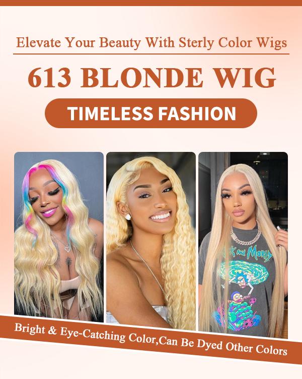 [26 Inch Only $139] STERLY 250% Density #613 Blonde 13x6 Long Straight Full Lace Frontal Body Wave Wigs Fashion Color blonde Wig Smooth HD Transparent Lace Front Wig