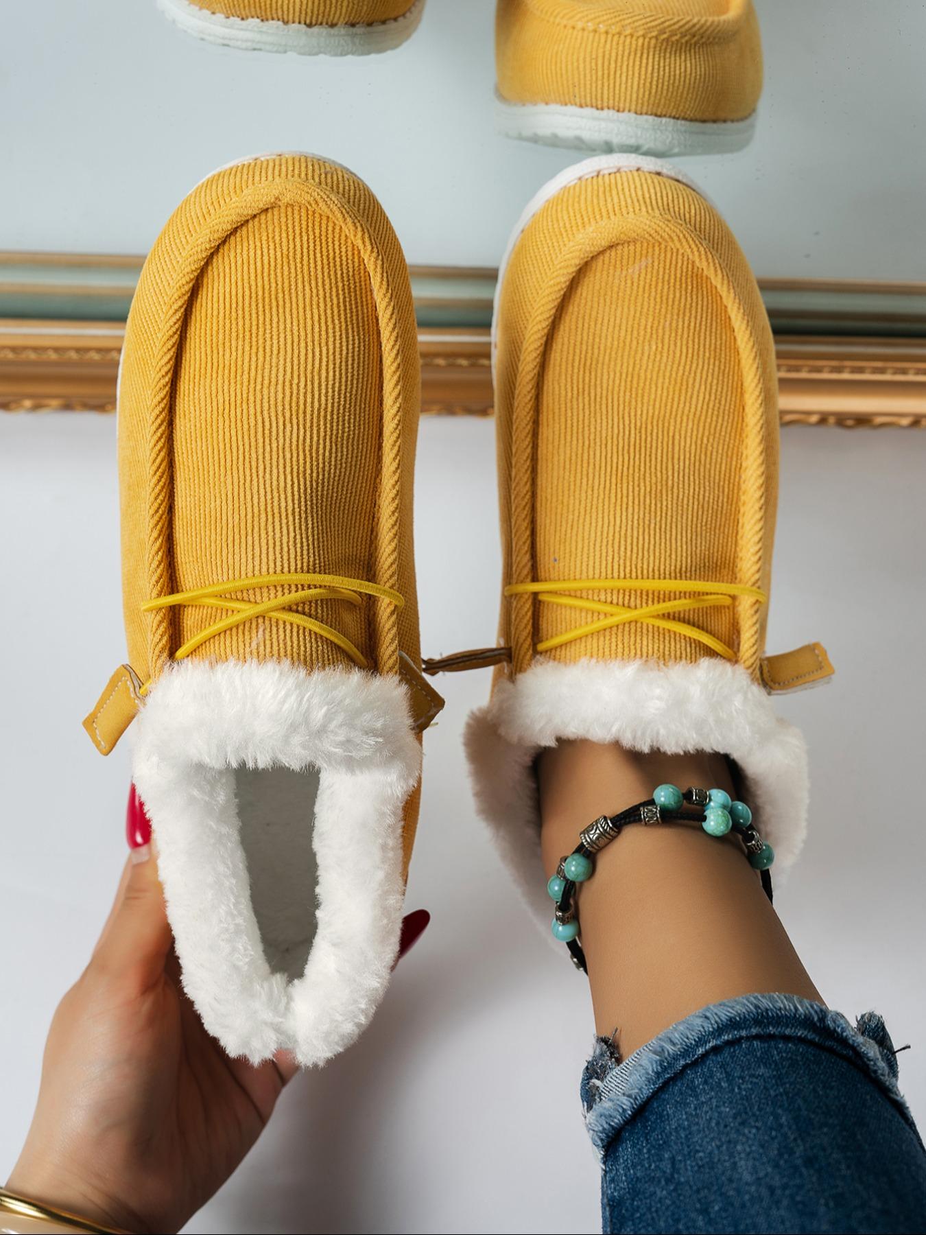 Women's Fleece Lined Corduroy Loafers, Warm & Lightweight Design, Perfect for Fall Winter Daily Wear, Home Outdoor Activities