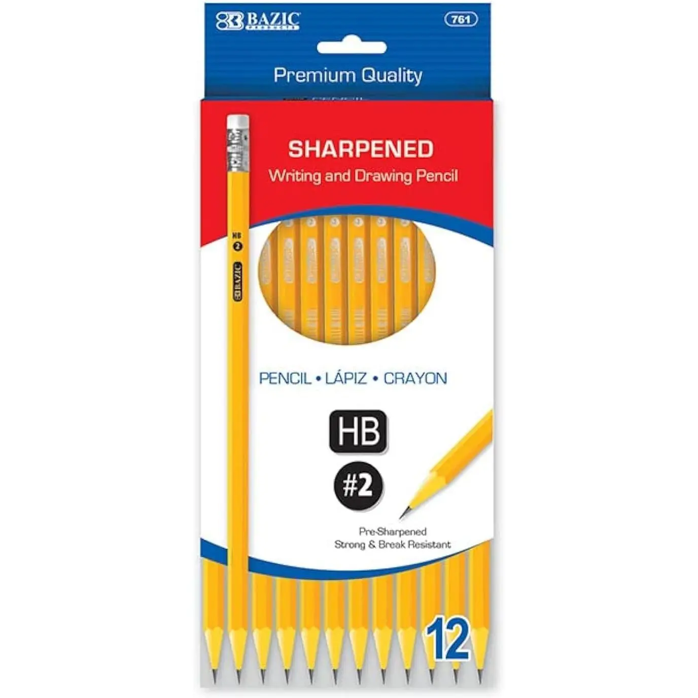 Pencil  Pre-Sharpened Pencil #2 HB, Latex Free Eraser Yellow Pre Sharpened Pencils for  Sketching School Office (12/Pack), 1-Pack