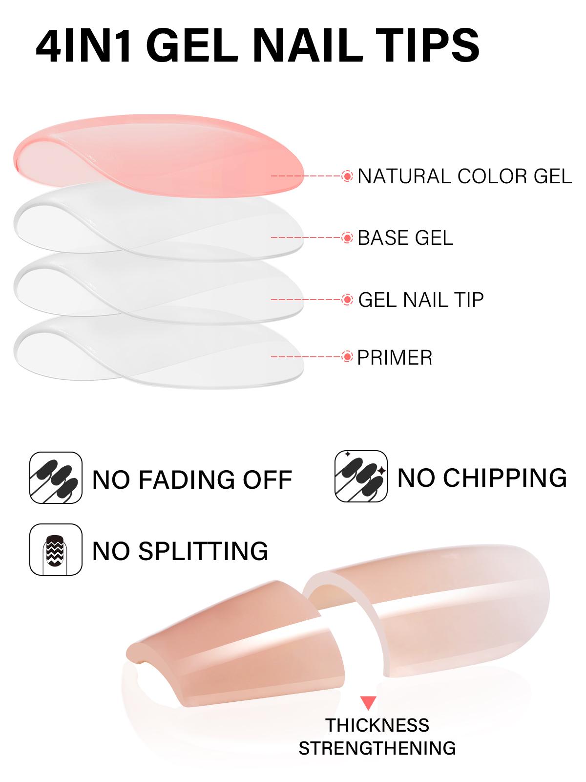 Aillsa Mixed 5 Pre-colored Press-Ons Nail Tips Set with 15g Solid Gel Glue, Mini UV Light, 15ml Base Coat&Top Coat, Spring/Summer Nails Easy to Wear gel x nail Gifts for Women Manicure Kit nail supplies Cutics gel x nail kit