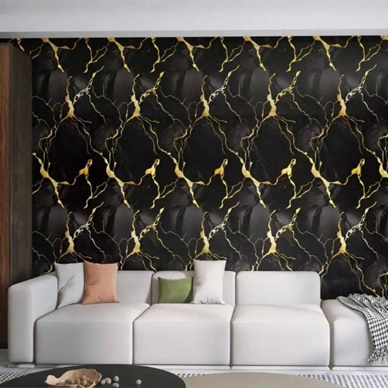 Self-Adhesive Waterproof Faux Marble Finish Marble Wall Stickers, Faux Tile Wallpaper for Renters, DIY Home Decor, Moisture Resistant, Easy Installation