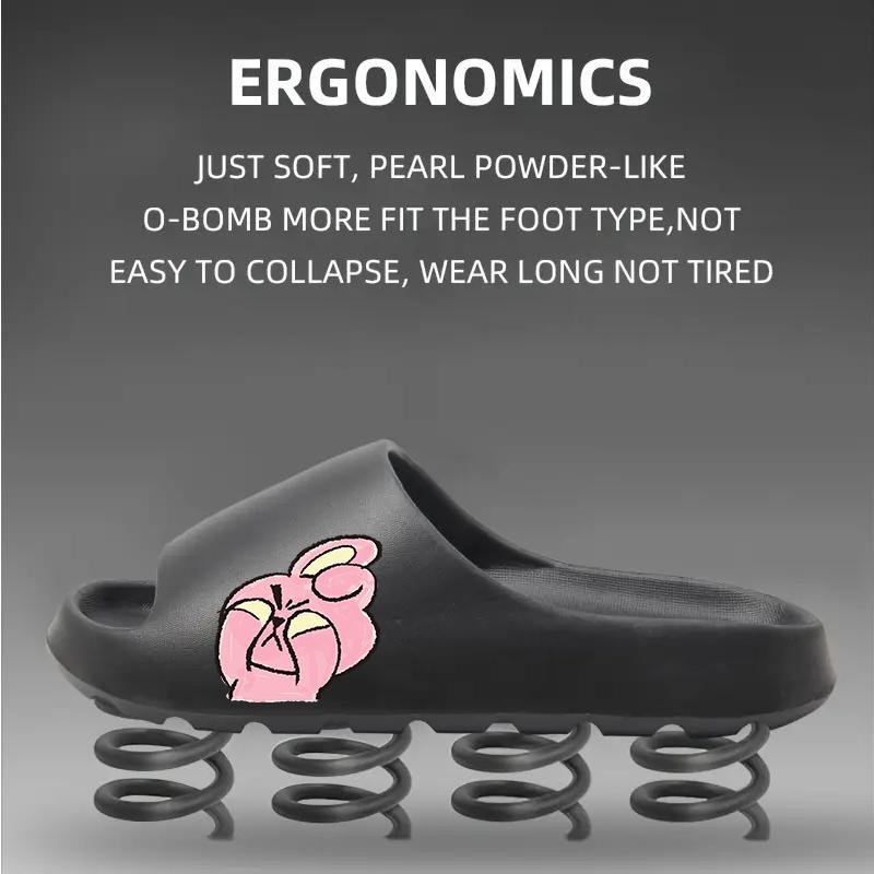 Cute Pink Rabbit Slippers for Women Girls Soft Plush Warm Indoor Home Slippers Non-slip Sole Comfortable Winter Bedroom Slippers Fashion Cartoon Animal Slippers