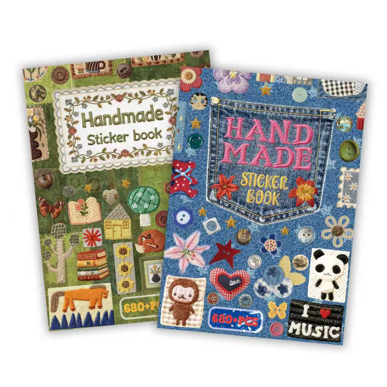Vintage Cute Embroidered Sticker Set, Decorative Stickers, 680 Pieces, Perfect for Adult Use, Ideal for Sticker Records and Scrapbooking, Handmade, Random Covers, Vintage Versatile