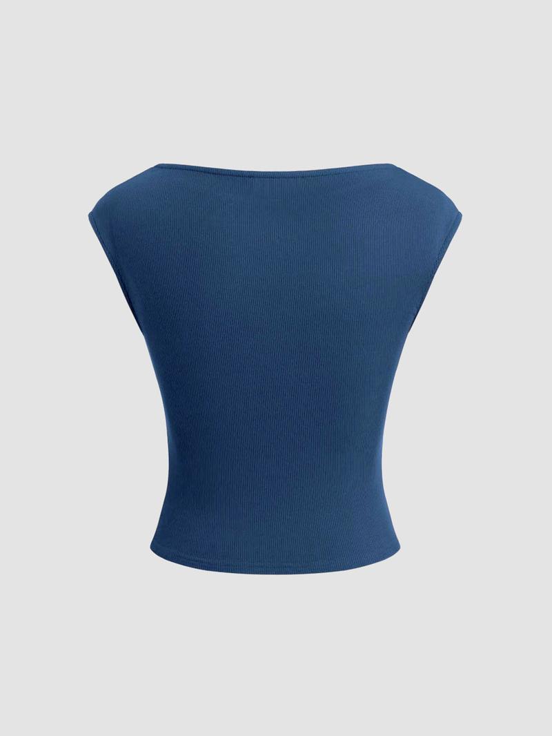Women's Plain Tank Top, Casual Sleeveless Top for Summer, Women's Clothing for Daily Wear
