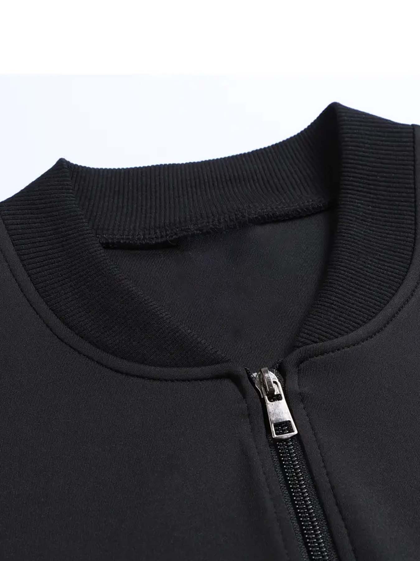 Trendy Fashion Men's Spider Print Baseball Jacket, Casual Street Style Outerwear, Long Sleeve Fitted Geometric Pattern, All Seasons, Menswear