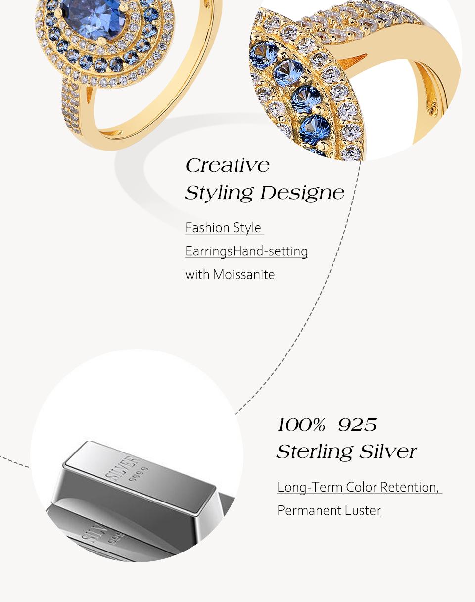 1CT Oval Shape  Lab-Created Blue Moissanite Ring With Halo  for Women Engagement Wedding Anniversary Jewelry R166 SpringStatements