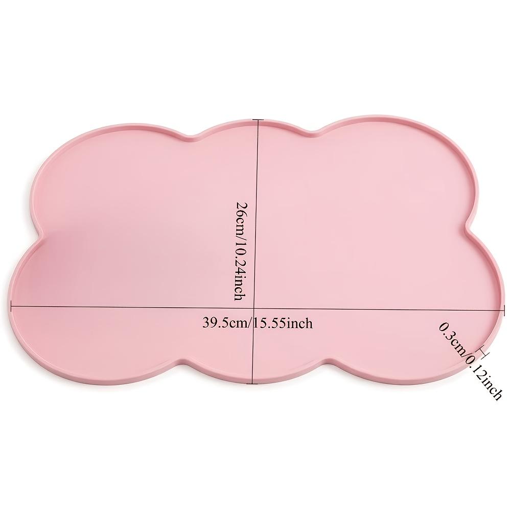 Silicone pet feeding mat, leak-proof and non-slip feeding mat for dogs and cats, oval-shaped bowl mat