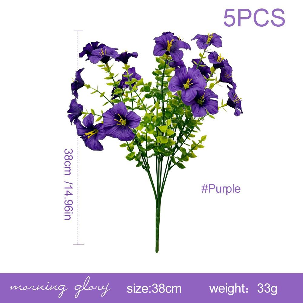 5 Counts Eucalyptus Bellflower Bouquet, UV Resistant No Water Care, Ideal for Floral Enthusiasts, Lawn Decor, Holiday Home Decoration