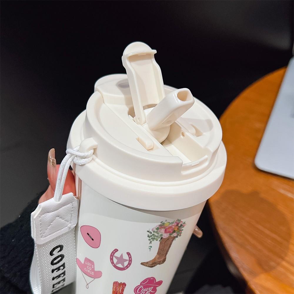 Abstract Boot Pattern Coffee Cup, Portable Insulated Tumbler, Keeps Drinks Hot/cold, Boho Style, Ideal for Office, Travel, Sports