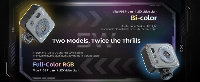 SmallRig Vibe P108 Pro RGB Video Light, Portable Led Camera Light for Photography, Cold Shoe Light, CRI95+, 2500-6500K, 12 Effects, Fill Light Accessories for Content Creator, Streaming 4661 Lighting Smartphone