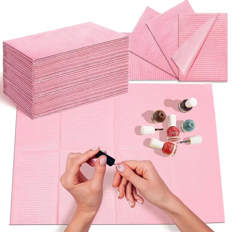 50 Pieces Disposable Apron Bed Sheet Cloth, Tablecloth Cleaning Pad, Manicure Desk Mat, One-Use Cleaning Pad, Manicure Tool, Thin Paper