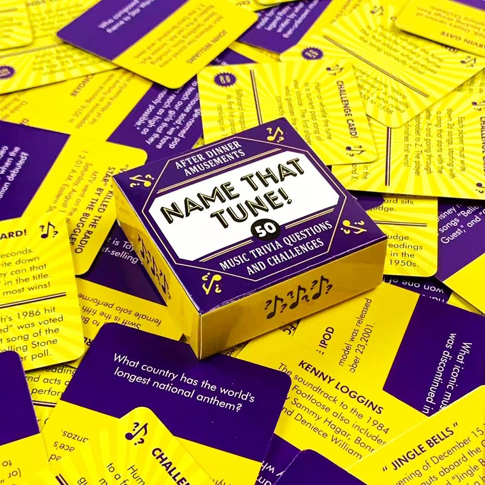 Guess Song Name! Interactive Party Game Cards, 50-Pack for Family & Friends Gatherings, Perfect for Festivals, Birthdays & Anniversaries
