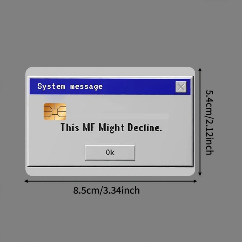 System message style Credit Card Sticker used for EBT, transportation, keys, credit cards, debit cards, card skins, protect bank cards, no bubbles, High Quality, suitable for small chip cards