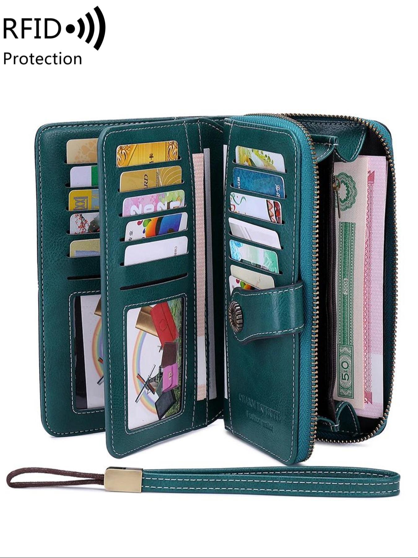Women's Vintage Card Holder, Large Capacity Zipper Card Holder, Multi Card Slot Card Holder, Casual Trendy Versatile High-quality Daily Wallet