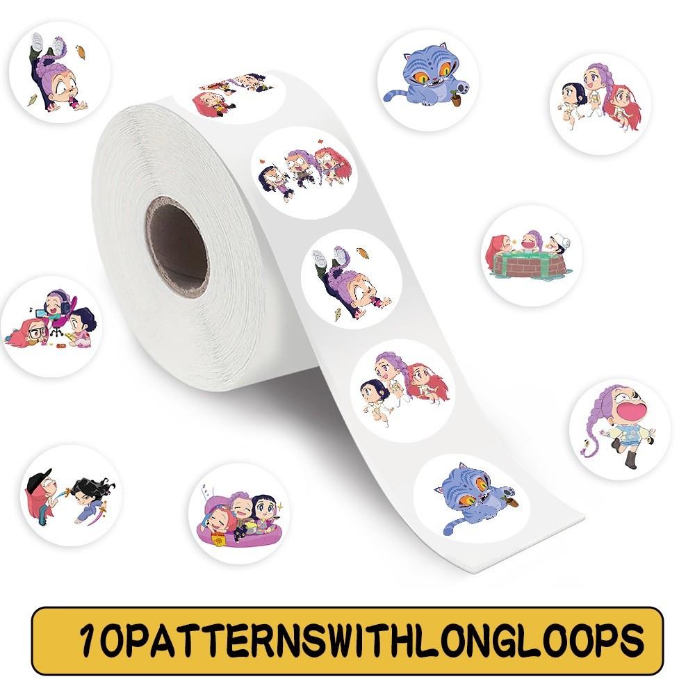 500 Sheets Per Roll Bestselling Multi-Style Roll Stickers, Sealing Tape Decorative Small Stickers, Hot Selling Packaging Accessories