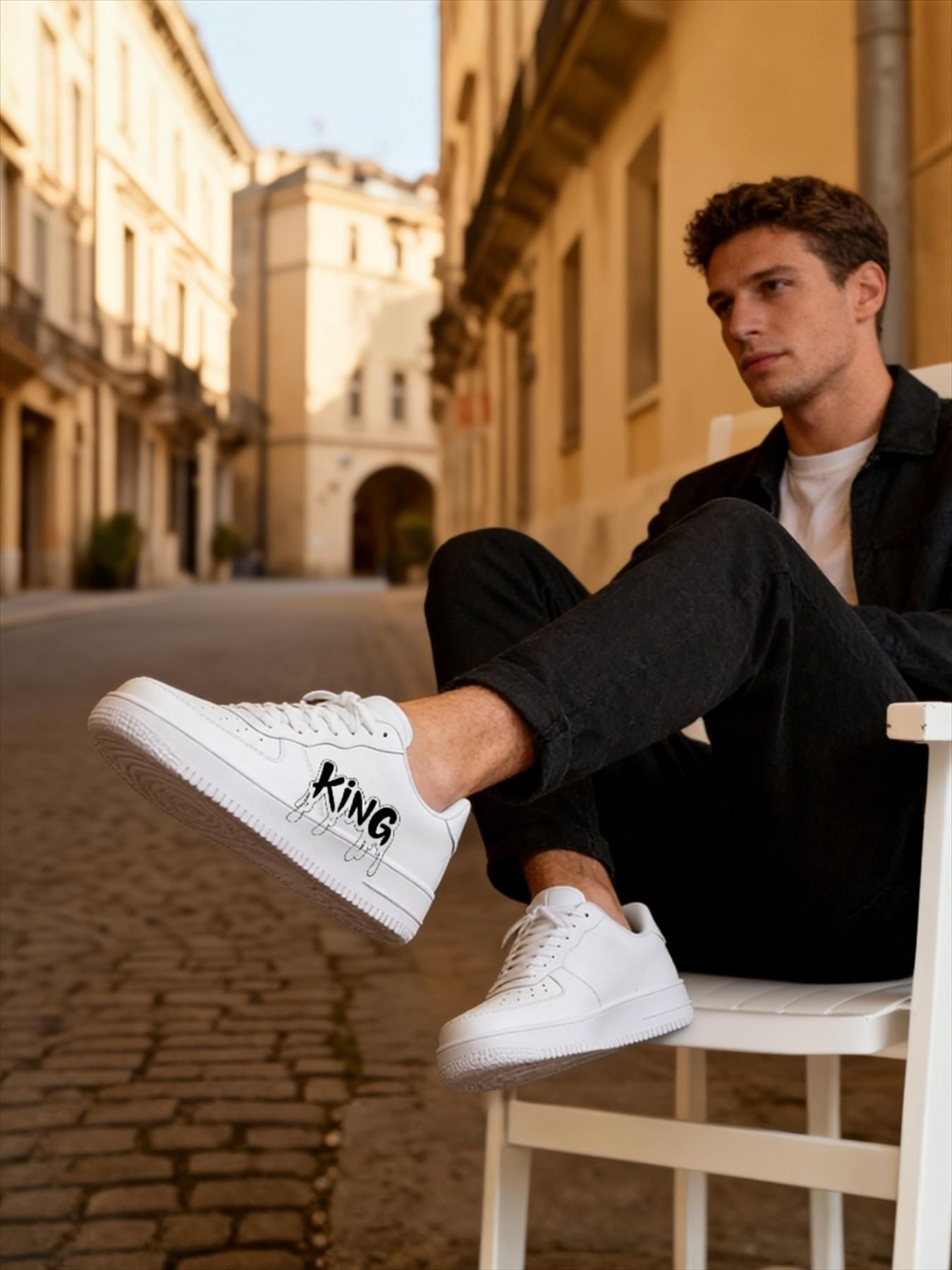 Customizable Retro Style Sneakers, Casual Board Shoes for Men, Unique Design Low Top Athletic Footwear, Comfortable Daily Wear