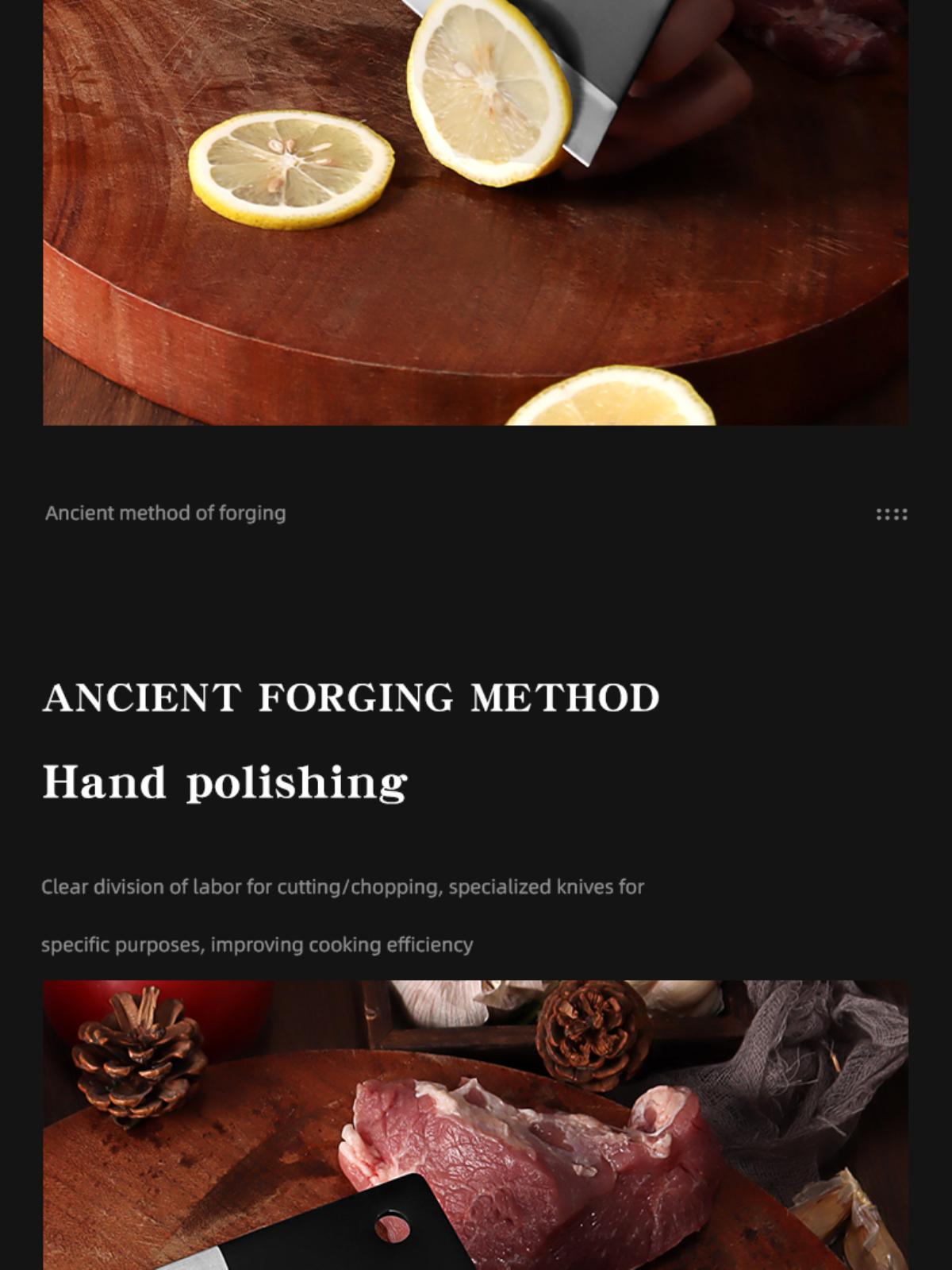 CRANEKIT Vegetable Knife - Ultra-Fast Sharp Chopping Knife for Vegetables, Bone, and All-Purpose Use in Kitchen