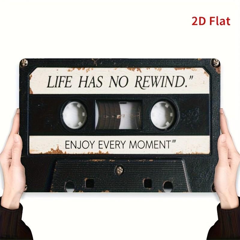 Vintage Wooden Sign, Retro Cassette Design, Inspirational Quote Wall Art, Home Office Bar Coffee Shop Decor, Rustic Style