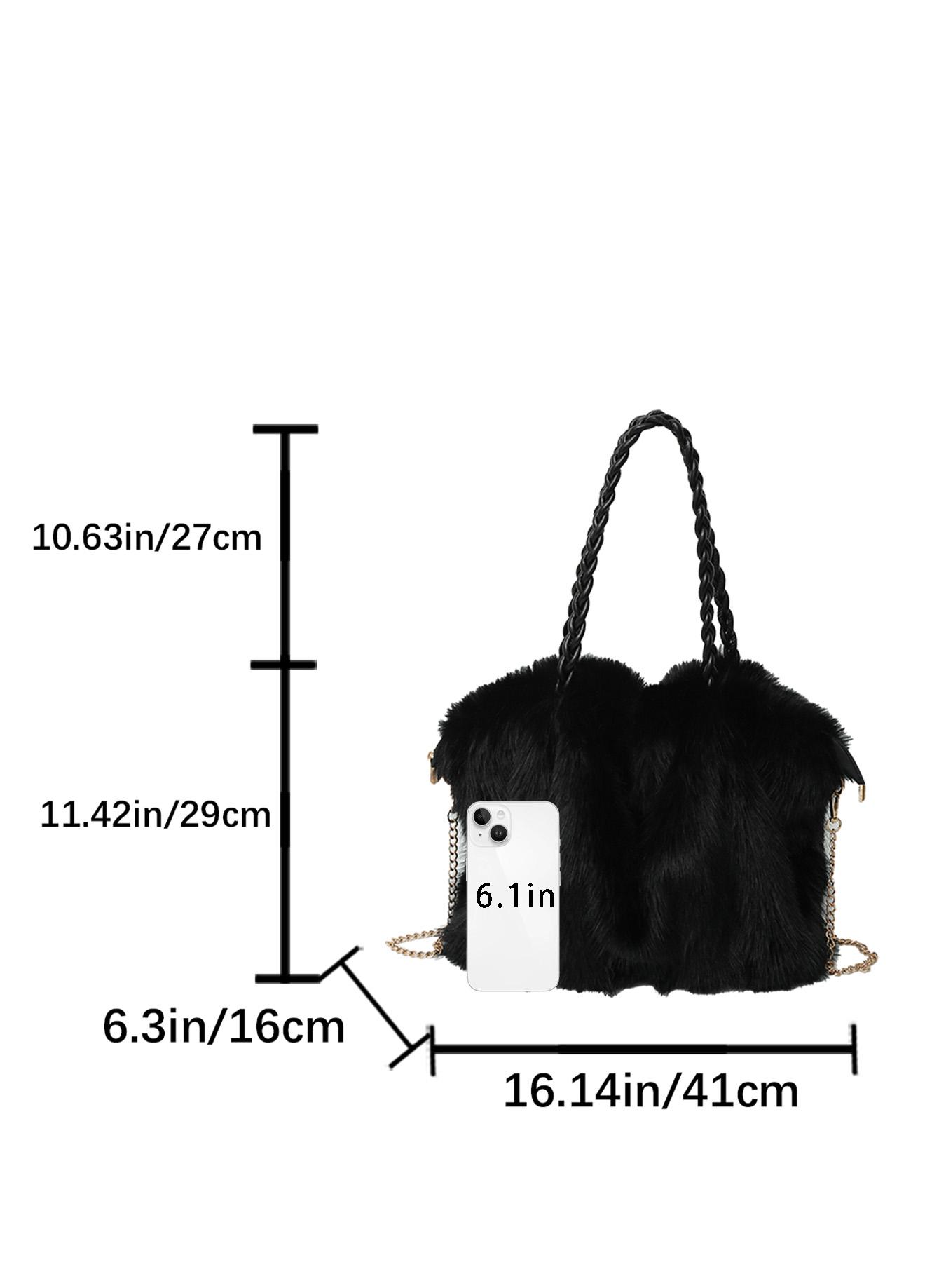 Ladies' 2025 New Fall & Winter Trend Retro Plush Bag, Street Style Large Capacity Crossbody Bag, Elegant Commuter Bag Suitable for Daily Commuting and Shopping