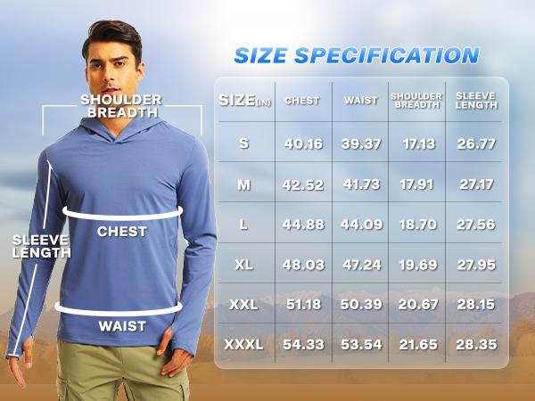 GEMYSE Men's Hooded Rash Guard Long Sleeve Shirts Quick Dry UPF 50+ Shirt for Athletic Workout Running Fishing