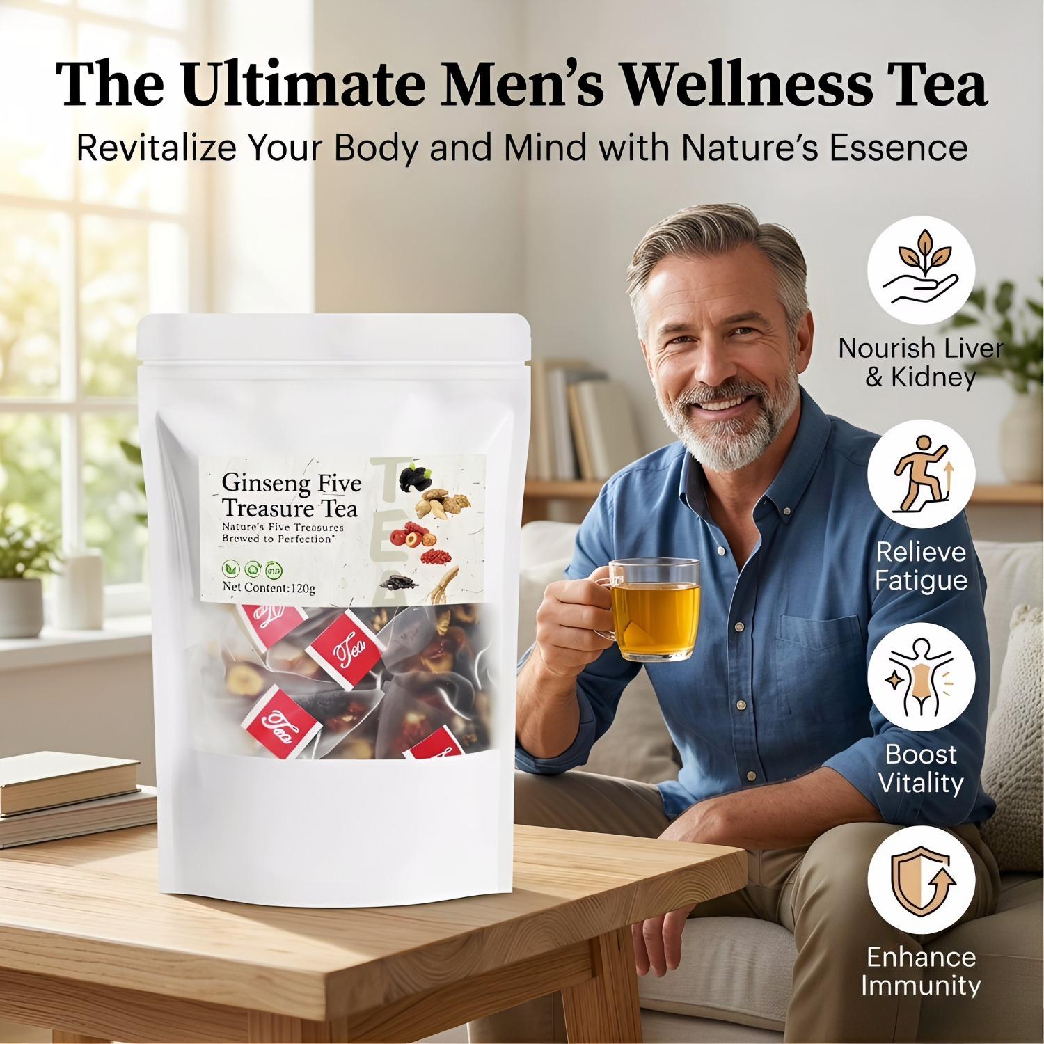 Kidney tea formula Ginseng Five Treasure TeaCombination Scented Tea Five Treasure Tea RedDate Wolfberry Tea Men's Tea Health TeaMulberry Herbal Formula Health Tea WB Kidney tea formula Ginseng Five Treasure TeaCombination Scented Tea Five Treasure Tea RedDate Wolfberry Tea Men's Tea Health TeaMulberry Herbal Formula Health Tea WB