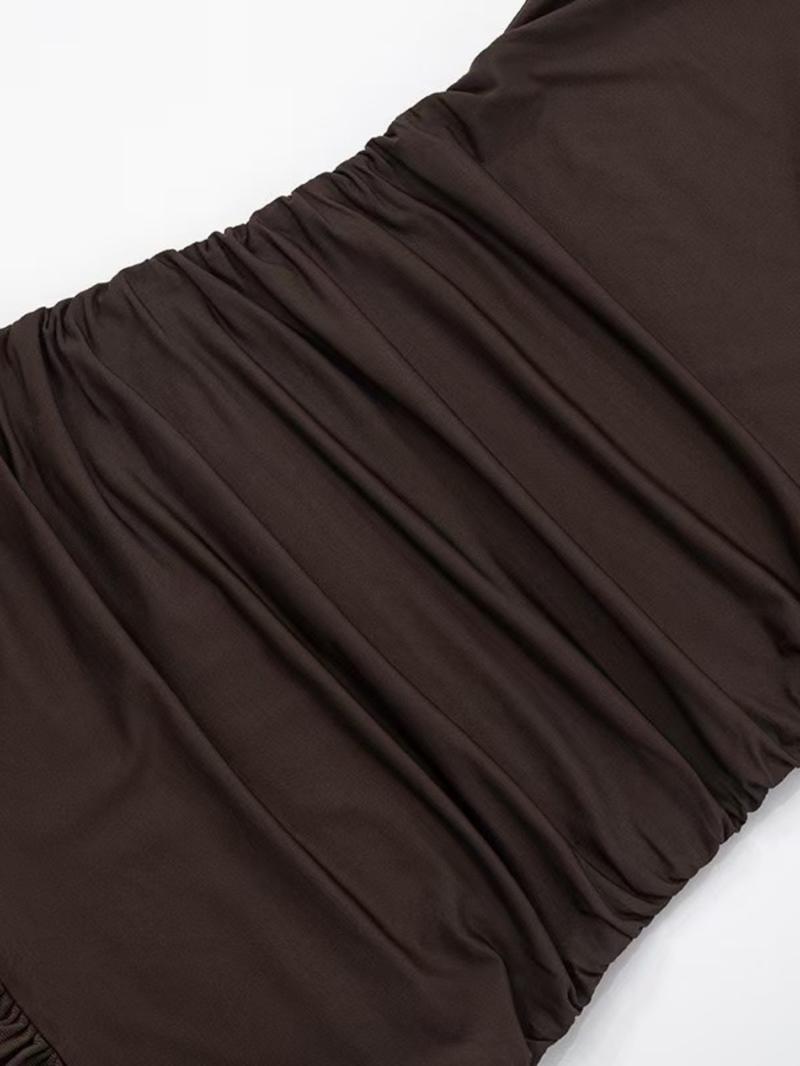 Women's Solid Color Layered Ruffle Trim Dress, Fashion Casual Sleeveless Dress for Daily Outdoor Wear, Ladies Dress for Summer