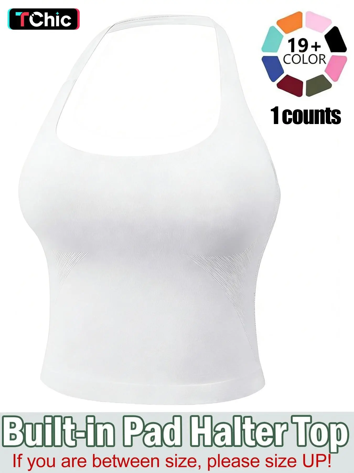 Women's Solid Removable Chest Pad Sports Tank Top, Casual Comfort and Durability Halter Neck Sports Top for Yoga Gym Workout, Ladies Sportswear for All Seasons, Backless Sports Vest, Exercise Activewear