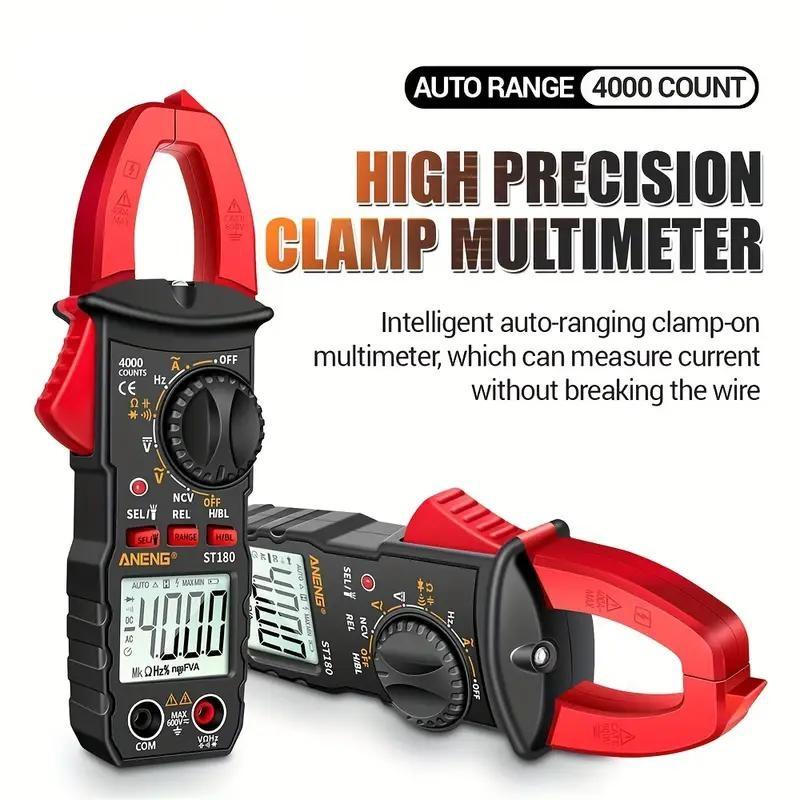Digital Clamp Meter St180 4000 Counts, Multimeter Clip Voltmeter Ac Dc Voltage Current Tester, Universal Instrument Test Tool