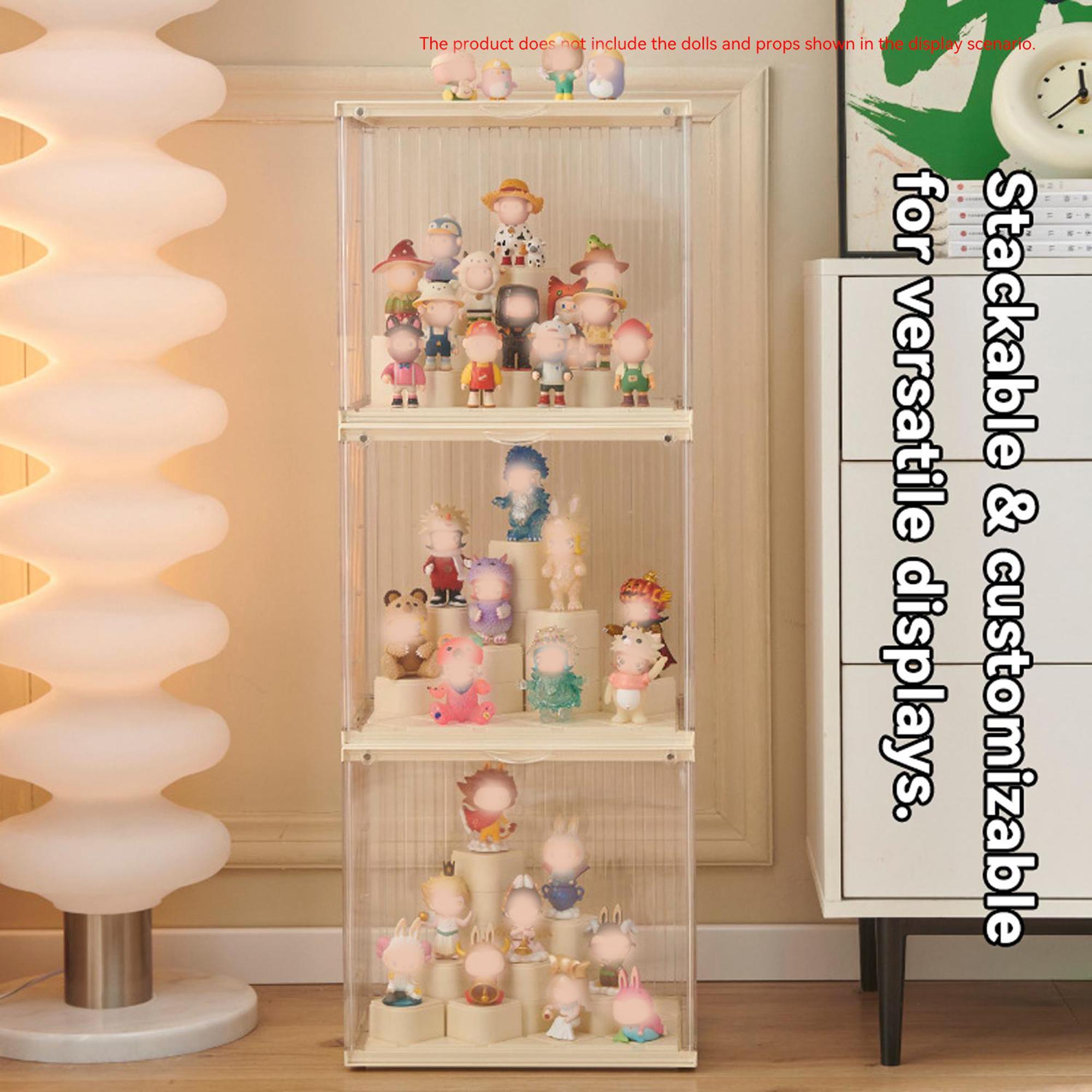 Plush Keychain Large Display and Storage Case, Dustproof & Moisture-Resistant, 20 Building Block DIY Modules, Customizable Stackable Combos, Ideal for Labubu, Skullpanda, DIMOO, HIRONO, MOLLY Collectors, Cute Soft Keychains