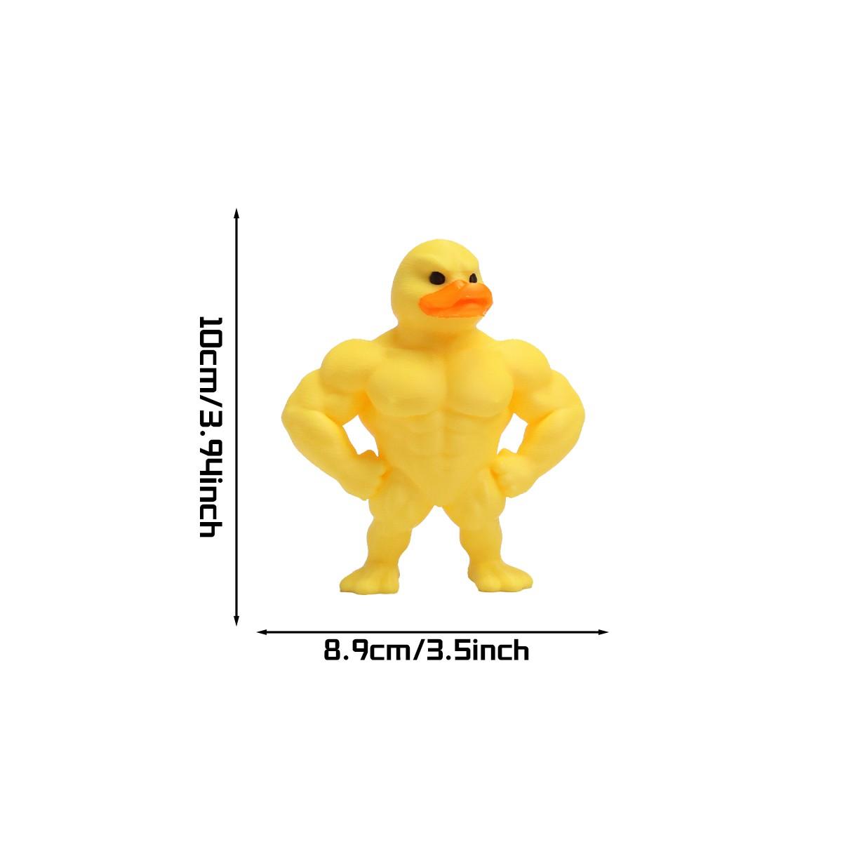Funny Muscle Duck Statue, Fitness Duck Decor, Clear Arm & Leg Design, No Power Needed, Home Office Gym Gift, Durable Plastic Collectible
