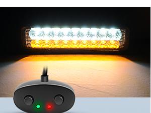 Nilight Amber White Dual Color Light Bar Wiring Harness Kit 16AWG with 12V Relay 15A Inline Blade Fuse Push Button Switch for Offroad Driving Light, 2 Leads Underglow Car