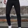 Men's Slim Fit Straight Leg Stretch Jeans, All Season Elastic Denim Jeans, Casual Street Style, Casual Streetwear Jeans