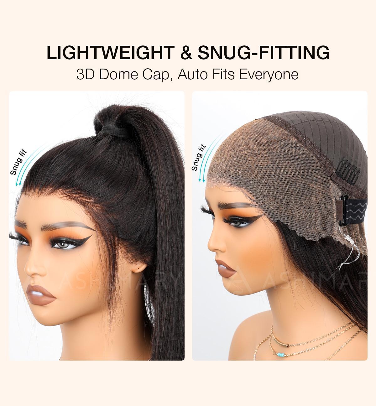 【Newborn Hairline Wig:24" Flash Sale】Kinky Curly Invisi Strap Snug Fit 360 Transparent Lace Frontal Bleached Knots Pre Cut Lace Wig With Drawstring