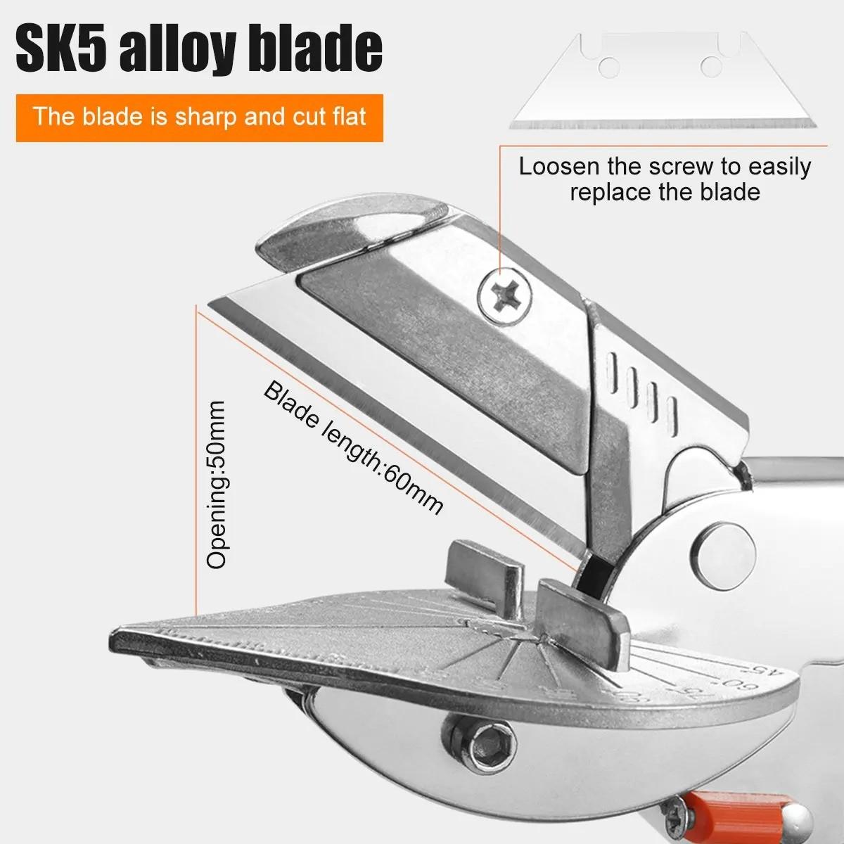 Adjustable 45-135° Multi-Angle Miter Shears, Sharp Trunking Shears with Clean Cuts Miter Cutter Trim Cutter, Ideal for Woodworking & Trunking Cutting