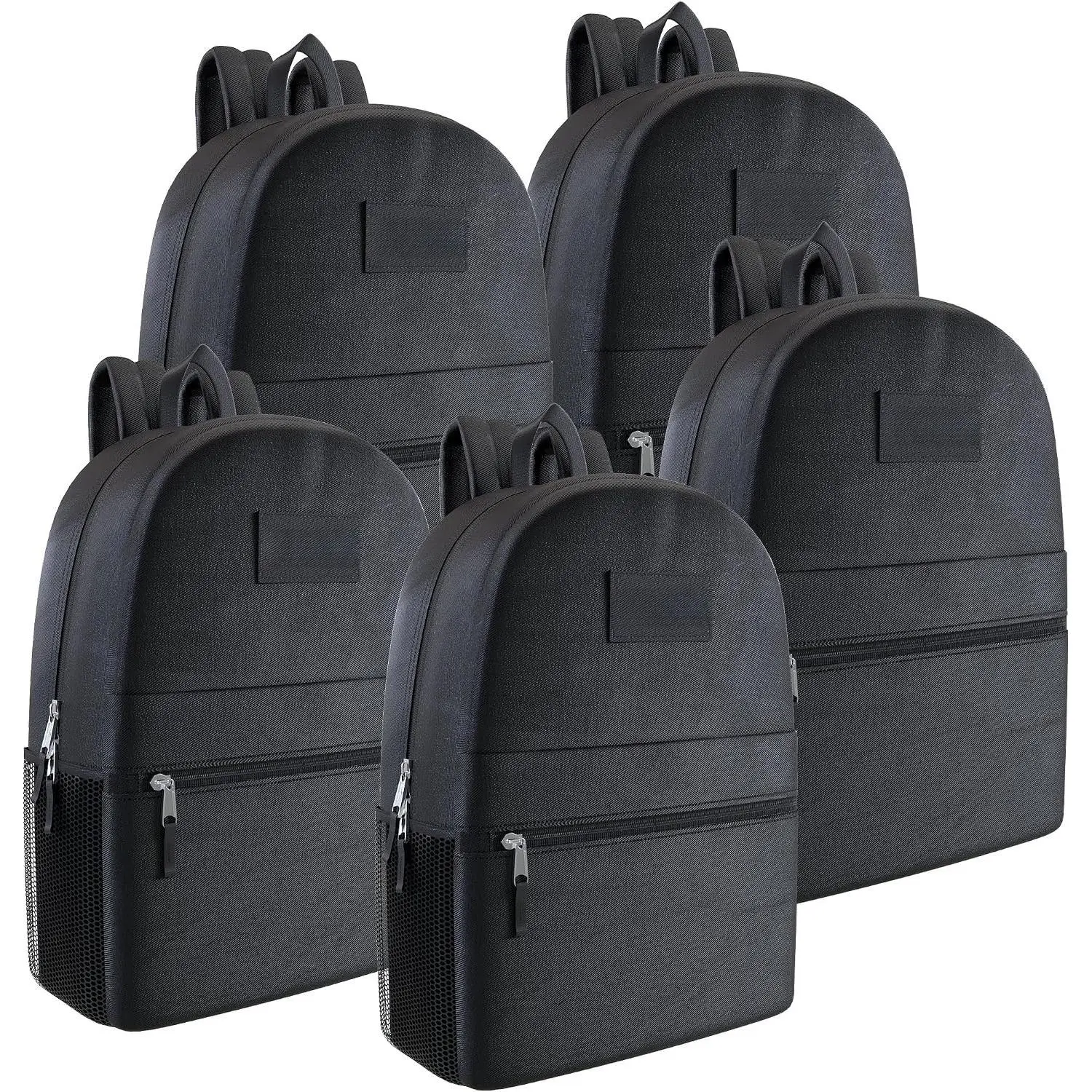 10 Pack Bulk Backpacks, Wholesale 17-Inch Lightweight Bookbags for , Adults, School, Classroom, Travel, Gym with 1 Large, 1 Small, 2 Side Pockets,  for Events, Corporate , Black
